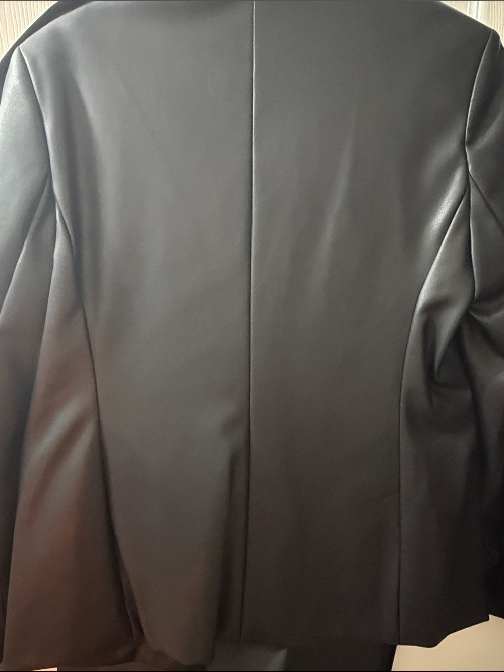 Express Black Faux Leather Blazer Jacket - Picture 9 of 10